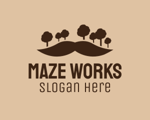 Mustache Tree Forest logo design