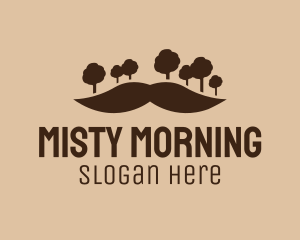 Mustache Tree Forest logo design