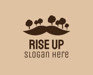 Mustache Tree Forest logo design