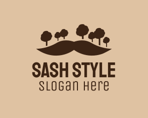 Mustache Tree Forest logo design