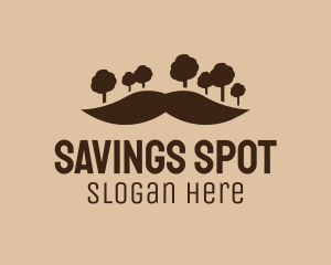 Mustache Tree Forest logo design