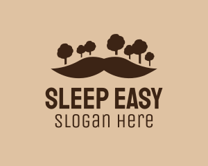 Mustache Tree Forest logo design