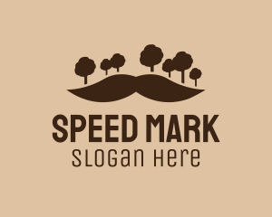 Mustache Tree Forest logo design