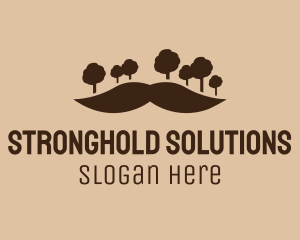 Mustache Tree Forest logo design