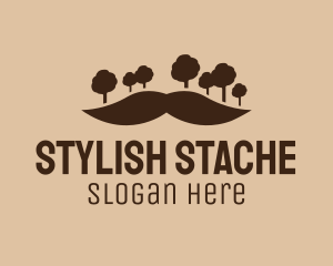 Mustache - Mustache Tree Forest logo design