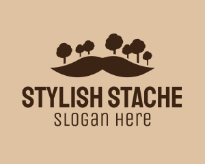 Mustache Tree Forest logo design