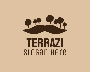 Mustache Tree Forest logo design