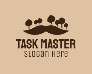 Mustache Tree Forest logo design