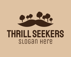 Mustache Tree Forest logo design