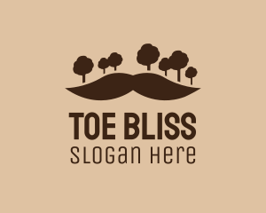 Mustache Tree Forest logo design