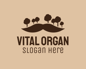 Mustache Tree Forest logo design