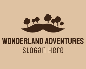 Mustache Tree Forest logo design