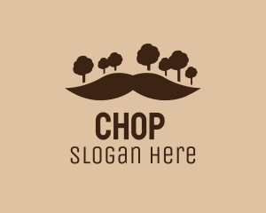 Mustache Tree Forest logo design