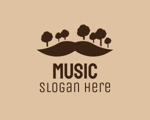 Mustache Tree Forest logo design