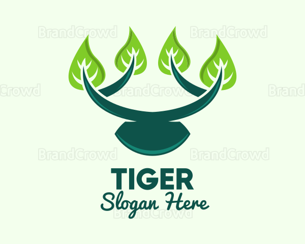 Green Branch Leaves Logo