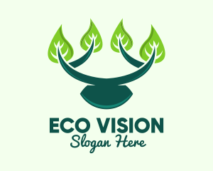 Green Branch Leaves  logo design