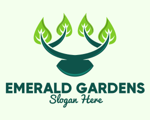 Green Branch Leaves  logo design