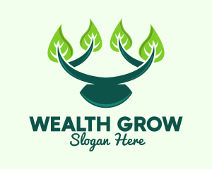 Green Branch Leaves  logo design