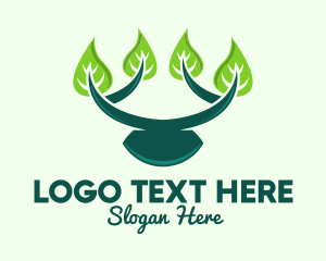 Green - Growing Branch Leaves logo design