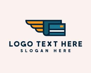 Wallet - Digital Credit Card Wing logo design