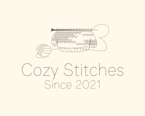 Knitting - Sweater Knitting Thread logo design