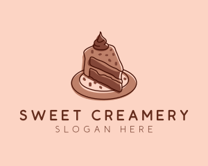 Chocolate Cake Dessert logo design