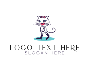 Boots - Stylish Fashion Cat logo design
