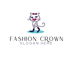 Stylish Fashion Cat logo design