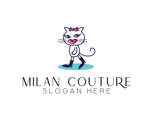 Stylish Fashion Cat logo design