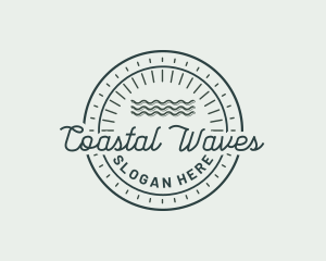 Summer Travel Ocean Waves logo design