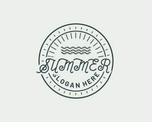 Summer Travel Ocean Waves logo design