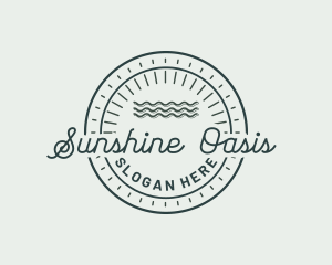 Summer Travel Ocean Waves logo design