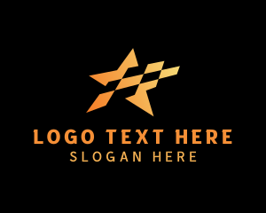 Motorsport - Checkered Star Racing Flag logo design