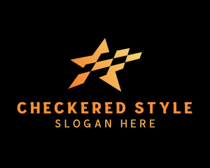 Checkered - Checkered Star Racing Flag logo design