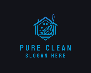 Broom House Cleaning logo design