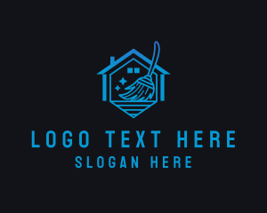 House - Broom House Cleaning logo design