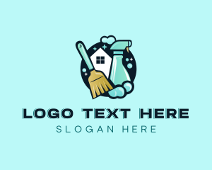Sweep - Cleaning Spray Broom logo design