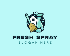 Spray - Cleaning Spray Broom logo design
