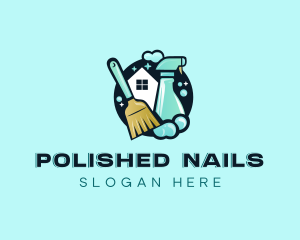 Cleaning Spray Broom logo design