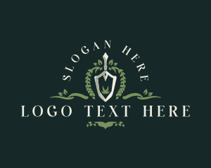 Leaves - Landscaping Garden Shovel logo design