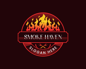 Grill Flame BBQ logo design