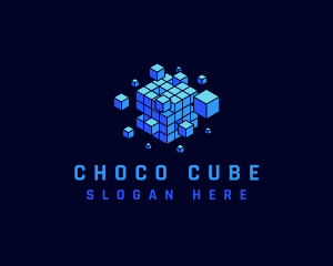 Ai Cube Blocks logo design