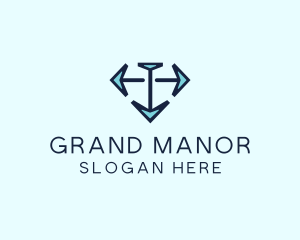 Blue Diamond Arrows logo design