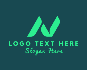 Vegan - Nature Organic Letter N logo design