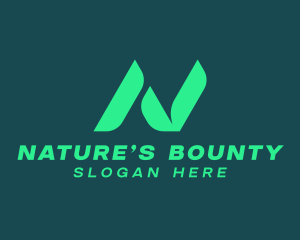 Nature Organic Letter N logo design