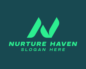 Nature Organic Letter N logo design