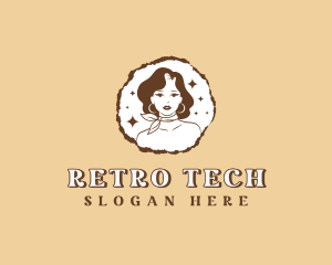 Retro Woman Beauty Salon logo design