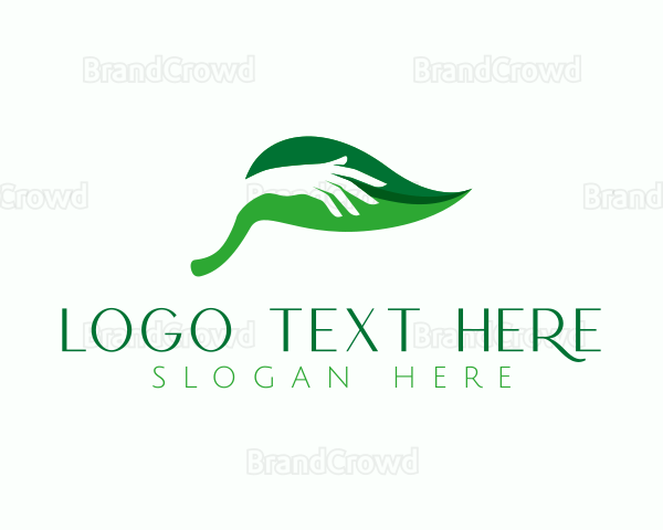 Nature Hand Leaf Logo