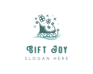 Christmas Holiday Sled logo design