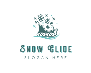 Christmas Holiday Sled logo design